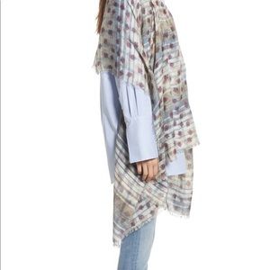 Nordstrom Treasure & Bond scarf floral and plaid wrap nwot